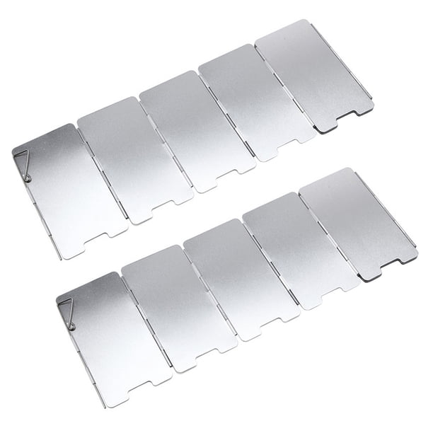 GOOHOCHY 2 protectores contra el viento para estufas de camping, accesorios para quemadores de exterior (plateados)