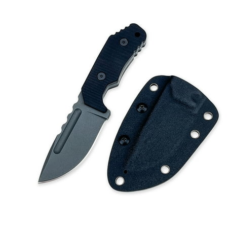 EDC Camping Fixed Blade Knife, D2 Steel Blade, G10 Handle, Full Spine Kydex Sheath, Outdoor & Backpacking