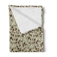 thumbnail image 2 of Flower Soft Flannel Fleece Blanket, Floral Buds Design with Leaves Swirls Abstract in Tones Modern Art Print Image, Cozy Plush for Indoor and Outdoor Use, 70" x 90", Brown and Khaki, by Ambesonne, 2 of 5
