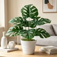 thumbnail image 5 of Realistic Monstera Foliage Bonsai With Pot, Lifelike Faux Foliage Desktop Ornament, Minimalist Indoor Decor for Living Room, Office Desktop and Bedroom Space Embellishment, 5 of 6