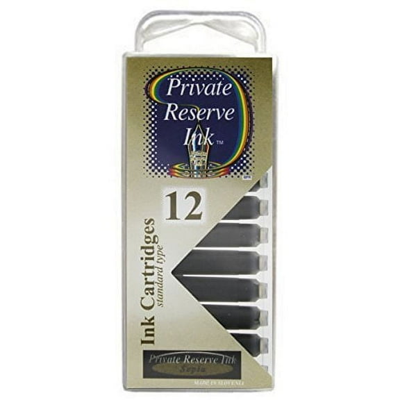 Private Reserve Ink 12 Pack Universal Size Fountain Pen Cartridge - Sepia (PR-C46)