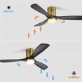 thumbnail image 5 of Sofucor 52 Inch Flush Mount Ceiling Fan with Remote, Reversible Motor,Integrated Light Optional Gold with Black With Light, 5 of 5