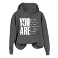thumbnail image 3 of Women's Autumn And Winter Trend Hoodie Letter Print Hoodie Sports Long Sleeved Hoodie Top Long Zip Sweatshirt Hoodie Women Womens Long Sweatshirt Hoodie Long Tunic Hoodies Women Women Plain Sweatshirt, 3 of 3