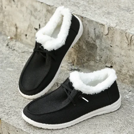

Women‘s Low Top Fleece Liner Thermal Loafers Flat Lace Up Slip On Shoes Women‘s Footwear