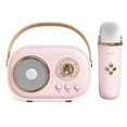 thumbnail image 1 of Mini Karaoke Machine,Karaoke Machine for Kids and Adults,Cute Karaoke with Microphone Set,Portable Bluetooth Speaker with Microphone,Retro Handheld Style for Family Party Meeting Singing (Pink), 1 of 8