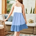 thumbnail image 3 of XADYUY Girls Spaghetti Strap Summer Dress Kids Casual A-Line Spaghetti Strap Midi Dress Cute Basic Colorblock Swing Sundresses for Girls,12-13 Years Mint Green, 3 of 4