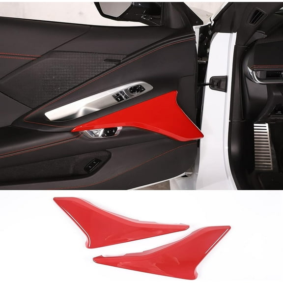 TINKI Car Side Door Panel Cover Compatible with Chevrolet Corvette C8 Stingray 2020-2023, ABS Door Lower Frame Cover Decoration, Inner Door Panel Trim