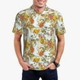 thumbnail image 3 of Balery Ducks and Flowers Printed Men’s Short Sleeve Polo Shirt, Midweight Men's Shirt,Golf Polo shirts -3X-Large, 3 of 9