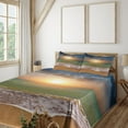 thumbnail image 2 of Ambesonne Sunset Fitted & Top Sheet Set with Shams, Idyllic Beach Scenery, Multicolor, 2 of 5
