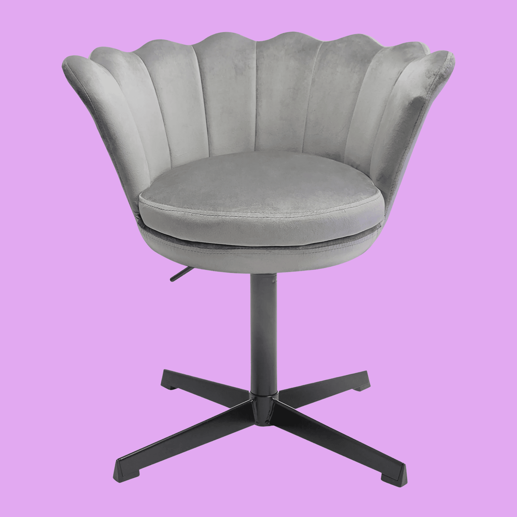 Impressions Vanity Melissa Swivel Modern Makeup Chair, 360 Degree Swivel Desk Chairs (Gray Velvet)