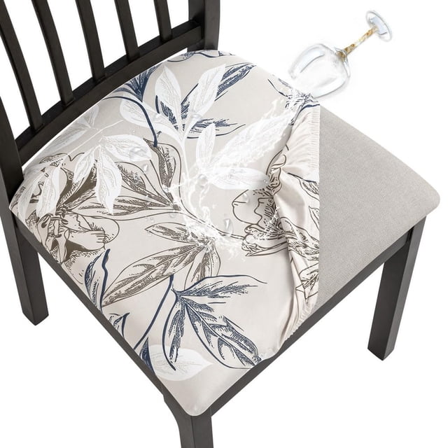 Fundas impermeables para asiento de silla Searchi, paquete de 4 unidades, beige y azul