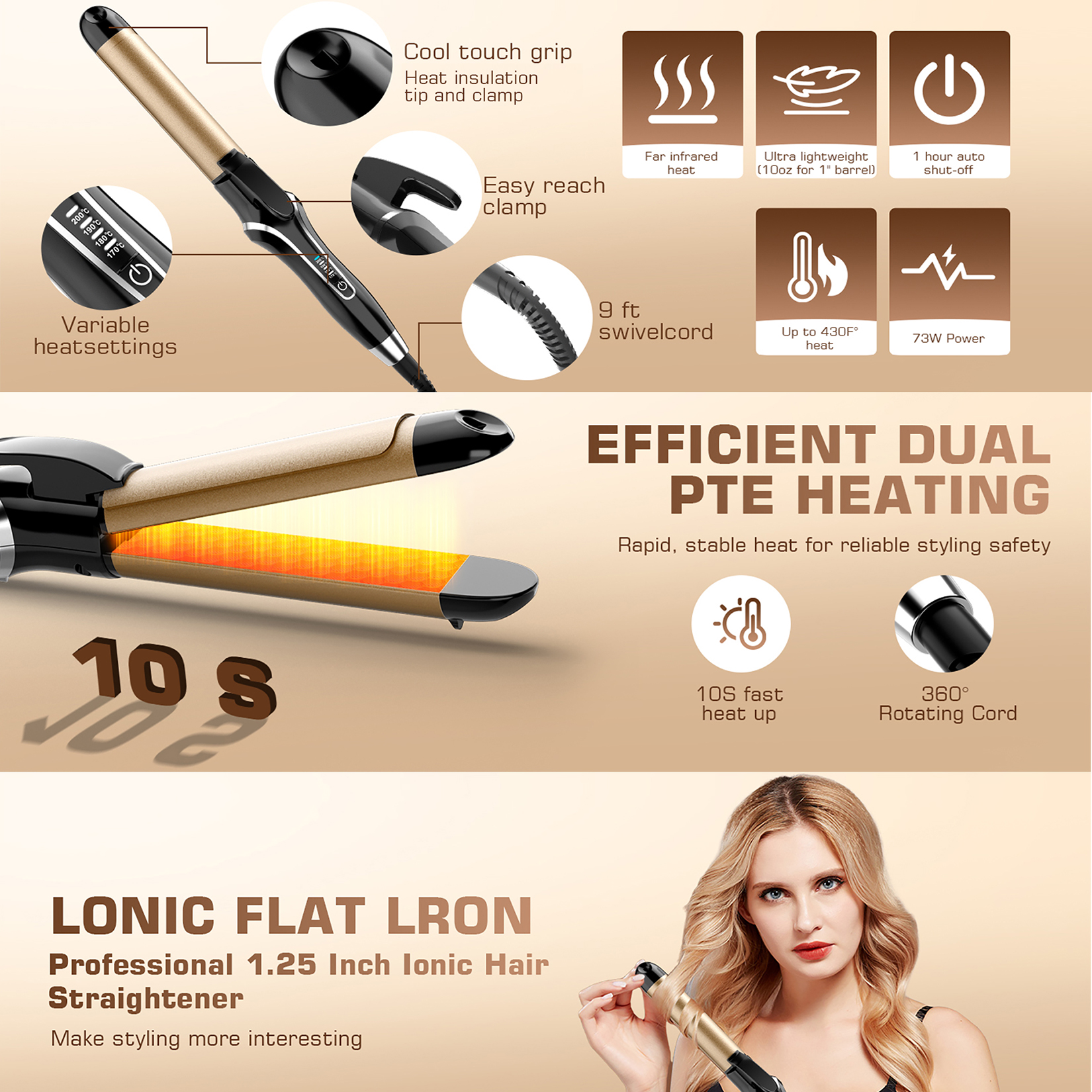 Amybaby 2-in-1 Ceramic Hair Straightener and Curler photo 8