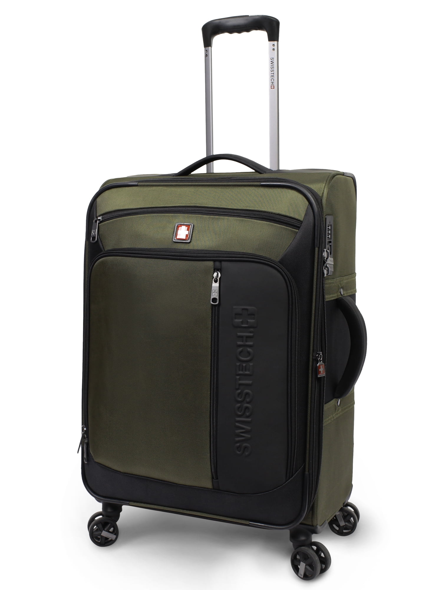 SwissTech Urban Trek 28" Check Soft Side Luggage, Olive (Walmart Exclusive)