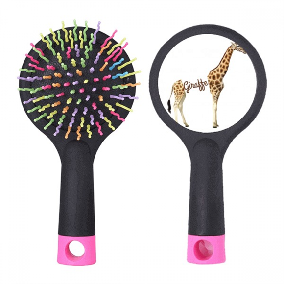 Giraffe's Height Stature Neck Salon Detangling Hair Brush Cushion Base