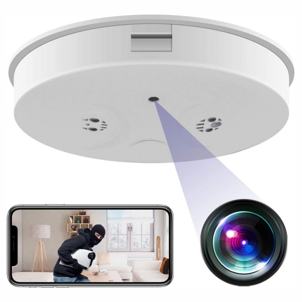 Nanny Cam for Indoor/ Home/Apartment/Office HD 1080P Wireless Security Surveillance Camera Motion Detector and Night Vision WiFi Smoke Detector Hidden Camera Support iOS/Android Spy Camera 
