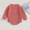 thumbnail image 4 of TFFR Fall Waffle Romper for Baby Boy Girl Long Sleeve Sweatshirt Bodysuit Infant Warm Tops 0-24 Months, 4 of 9