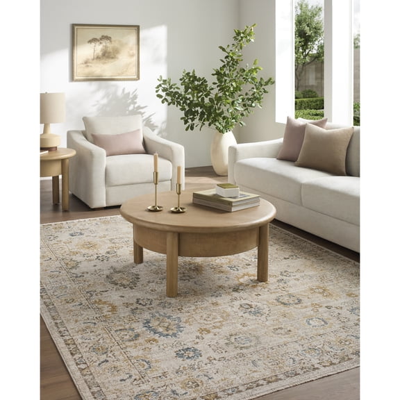 Livabliss Fifth Avenue Traditional Area Rug,5' x 7'5",Taupe/Ivory