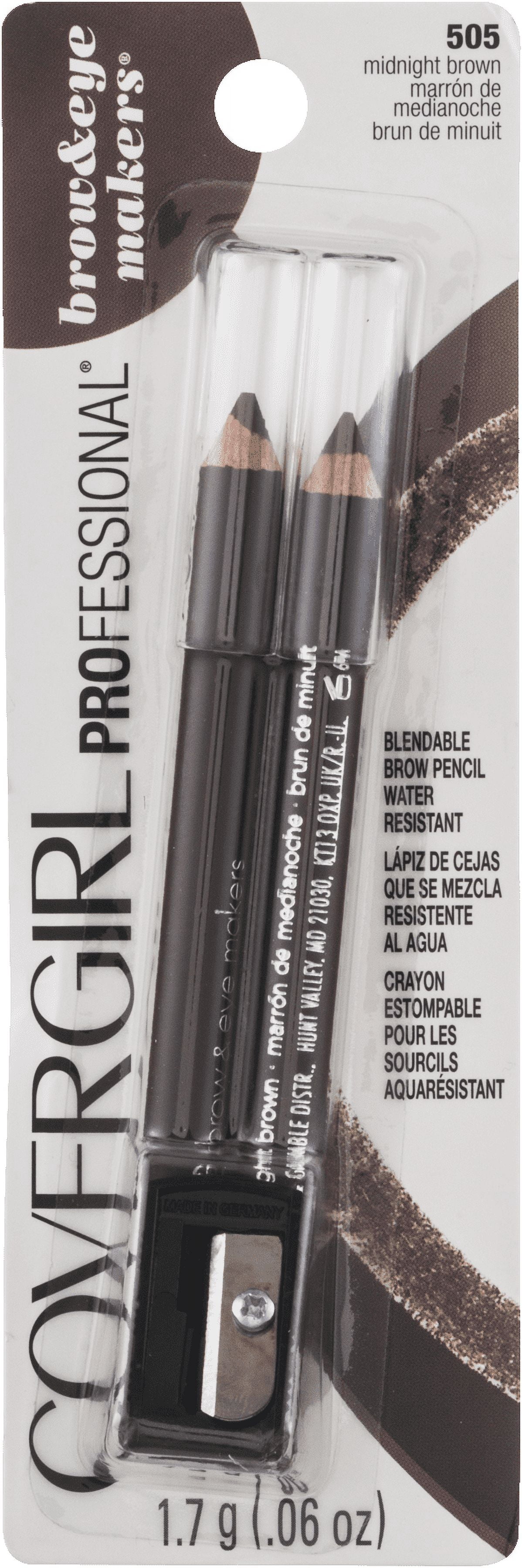 (4 pack) COVERGIRL Easy Breezy Fill + Define Eyebrow Pencil, Rich Brown