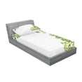 thumbnail image 3 of Ambesonne Tree Fitted Sheet & Pillow Sham Set, Fresh Branch with Leaves, Full, White Green, 3 of 3