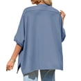 thumbnail image 5 of Summer Short Sleeve Oversize Solid Color T Shirt Women Loose Tops, 5 of 6