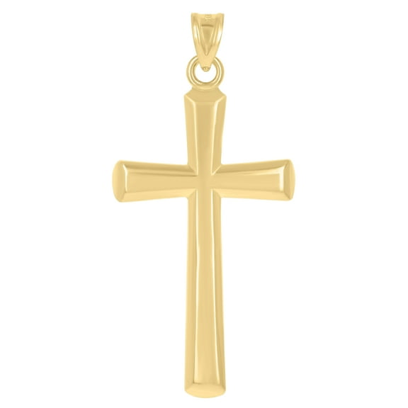 10kt Real Yellow Gold Mens Cross Religious Charm Pendant