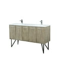 thumbnail image 2 of Lancy 60 in W Rustic Acacia Double Bath Vanity, Cultured Marble Top and Chrome Faucet Set, 2 of 6
