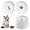Cat's Paw+Fishbone, variant on 6 Pack Cat Food Bowl, Ceramic Cat Bowls, Anti Whisker Fatigue Cats Bowl Set, 5.5 inches Shallow Wide Kitten Plates for Food and Water