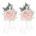 thumbnail image 1 of Uxcell 2 Pcs Pulseras de Corsage de Flores Rosas Artificiales, Corsage de Muñeca para Boda Novia Novio Ceremonia Aniversario Baile Fiesta, 1 of 6