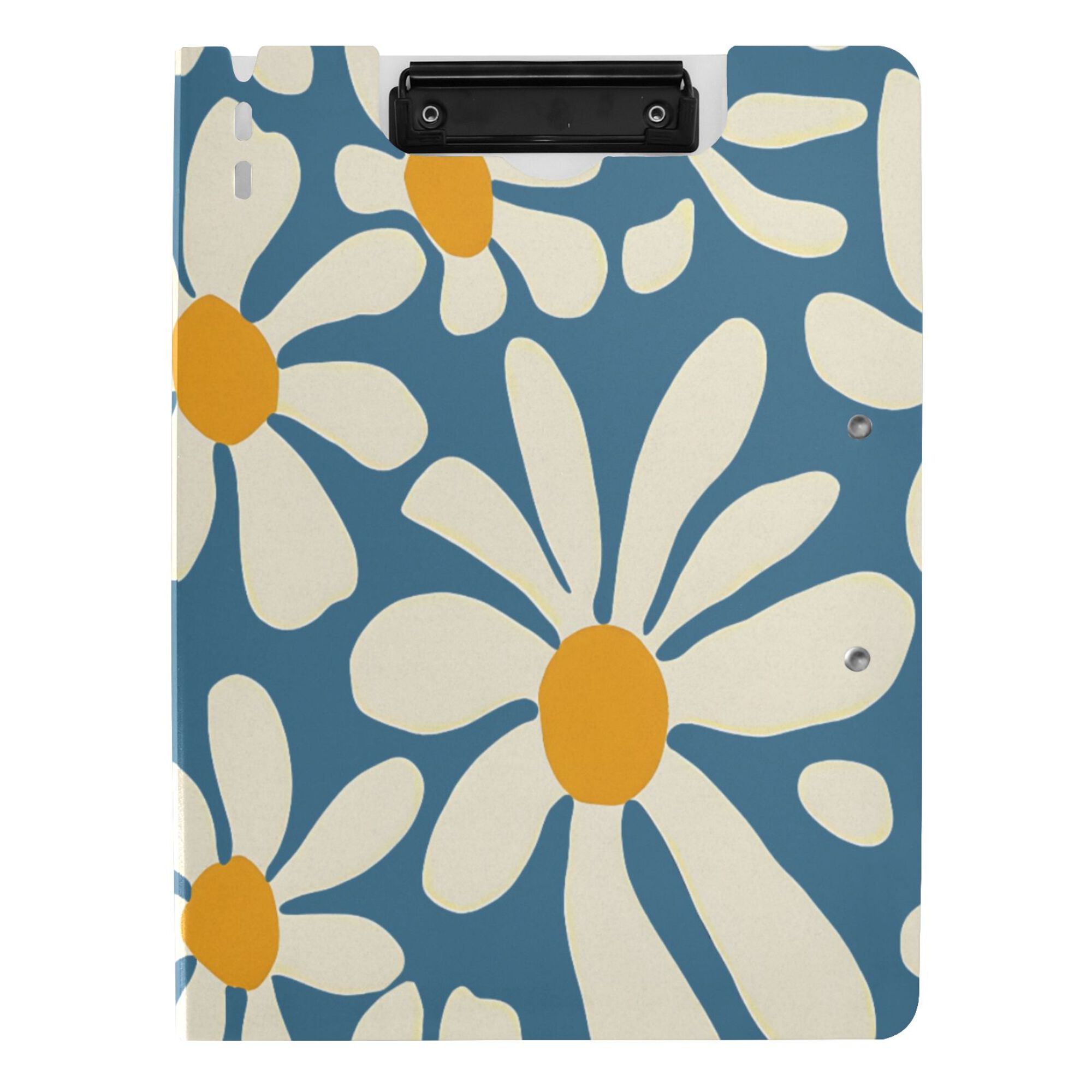 FORMRS A4 Clipboard Folder with Pen Holder Horizontal Foldable School Office Binder, Whimsy Daisy Pattern