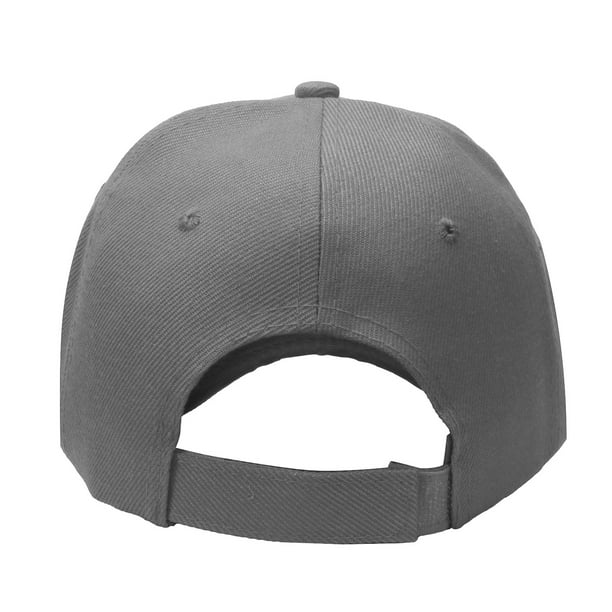 Unisex Dark Grey Baseball Toggle Cap Classic Imported Adjustable Plain Hat 11043-DarkGrey-1-  main image 4