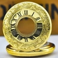 thumbnail image 7 of Vintage Pocket Watch, Roman Numeral Quartz piece, Classic Black Pocket Clock With Chain for Men Women Formal Events Collection, 7 of 7