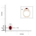 thumbnail image 6 of ANGARA Natural Classic Oval 1 ct Ruby Halo Engagement Ring with Diamond Accents in 14K Rose Gold for Women (Size-7x5mm) | July Birthstone, Anniversary, Jewelry Gift for Women | Natural Ruby Ring, 6 of 11