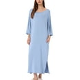 thumbnail image 1 of Camisones de noche para mujeres INSPIRE CHIC, con mangas 3/4, vestido de pijama, 2XL, azul claro, 1 of 6