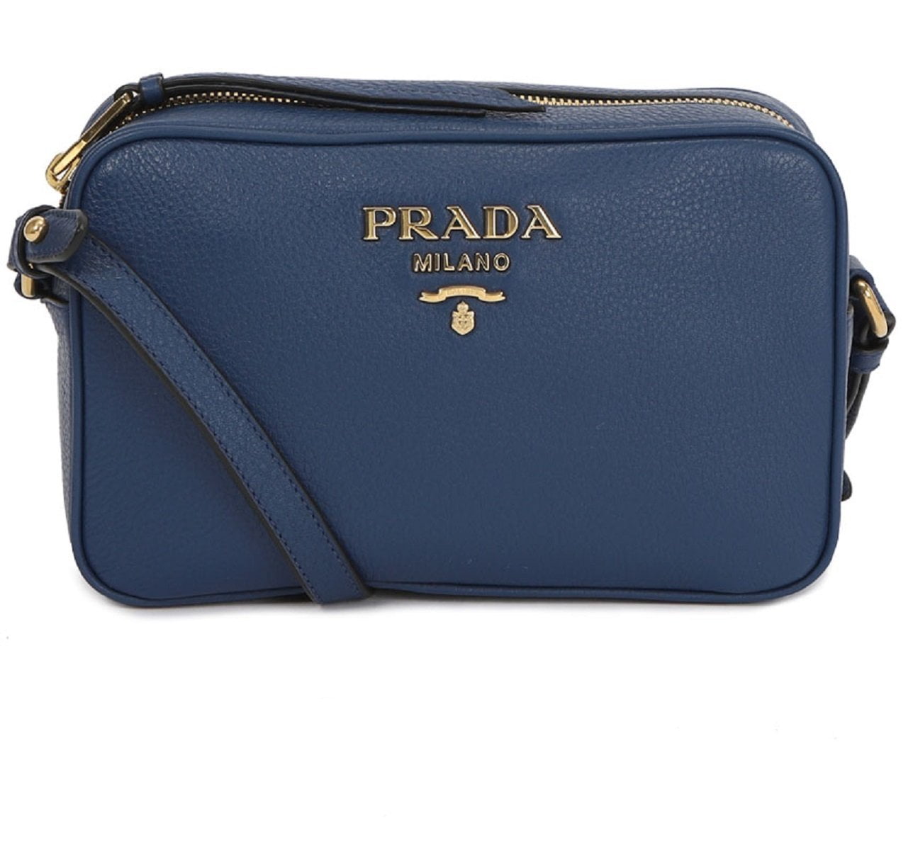 Prada Royal Blue Vitello Phenix Leather Crossbody Bag 1BH103 
