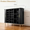 thumbnail image 2 of TiramisuBest Shoe Storage Cabinet with Sliding Door, 47" Mid-Century Modern Shoe Rack for Entryway, 6-Tier Shoes Organizer with Adjustable Shelves for Hallway & Living Room (Black), 2 of 7