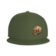 thumbnail image 2 of TEQUAN Flat Brim Hat Snapback Hats, Mysterious Gothic Skull Shadow Pattern Adjustable Men Baseball Cap (Green), 2 of 6