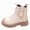 A13-Beige, variant on Girls Short Boots Kids Leather Boots for Little Girls Casual Wear