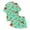 Mint Green, variant on Kids Girls Christmas Pjs Set Printed Satin Pajama Set Short Sleeve 2 Piece Sleepwear Button-Down Christmas Outfit Girl Girls Pajamas 6-7 Years