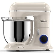 CEBORY 3-IN-1 Stand Mixer, 6.5 QT Tilt-Head 10-Speed Food Mixer, Kitchen Electric Mixer with Dough Hook, Beater, Whisk, Bowl for Most Home Cooks