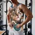 thumbnail image 5 of Fotbe Playful Cat Pattern Men's Quick Dry Workout Tank Top Gym Muscle Tee Fitness Bodybuilding Sleeveless T Shirt Breathable Workout Shirt-4X-Large, 5 of 9