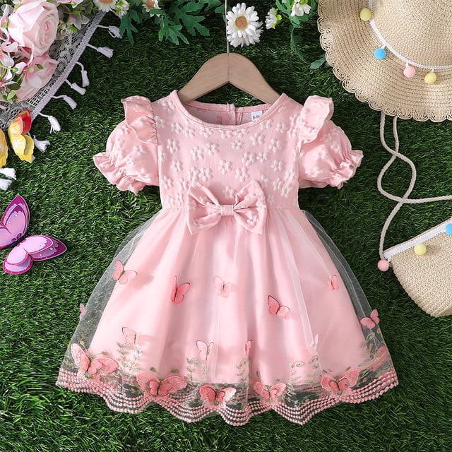 Robes pour Tout-Petites Fille Robe Tutu Filles Robe d'Anniversaire Fille Robes de Fête pour Filles Tenues Bébé Fille 12-18 m