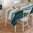 thumbnail image 4 of Beige Teal Ombre Rectangle Tablecloth, Modern Geometric Aesthetics Abstract Waterproof & StainResistant Tablecloth, Washable Oil-proof Table Cover for Dining/Party/Wedding/Camping/Buffet 54x108 In, 4 of 9