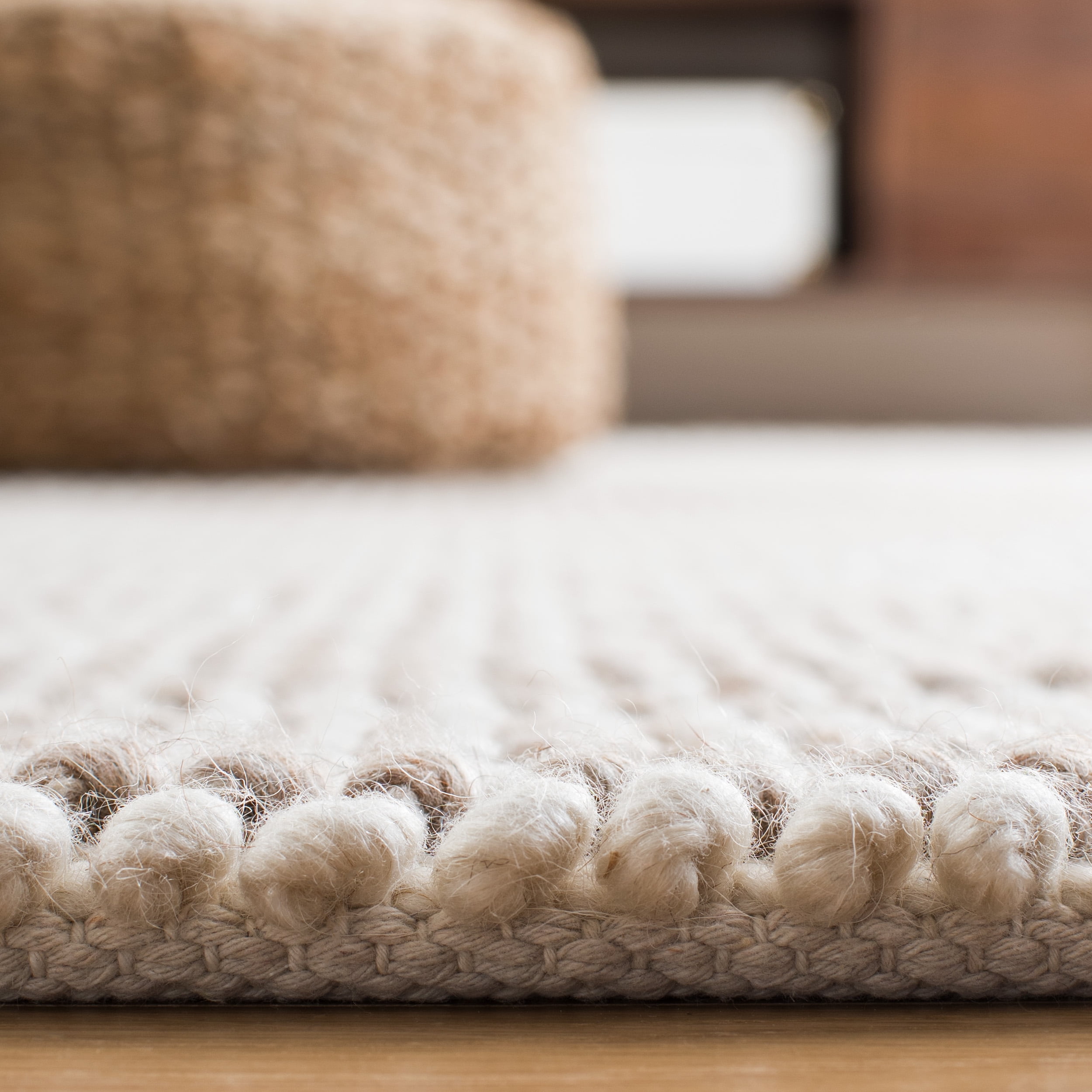 SAFAVIEH Natura Janis Distressed Area Rug, Beige/Ivory, 6' x 6' Square