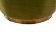 thumbnail image 6 of 360-Degree Swivel Accent Armchair with Wide Upholstered Seat and Metal Base, Round Barrel Chairs in Fluffy Velvet Fabric for Living Room, Bedroom, Olive, 6 of 7