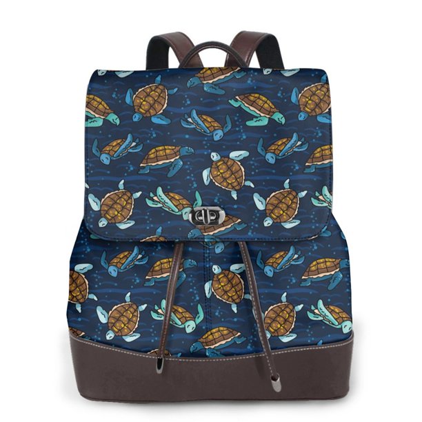 Fotbe Sea Turtles Swimming Mochila Bolso con Estampado para Mujer, Mochila Antirrobo de Nylon Impermeable, Bolsa Ligera de Hombro