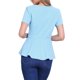 thumbnail image 3 of INSPIRAR CHIC Blusa de Peplum para Mujer de Manga Corta con Cuello Redondo Primavera Verano Estiramiento S Azul Claro, 3 of 6