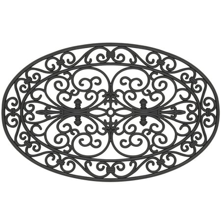 Envelor Home And Garden Rubber Doormat Oval Scroll Heavy Duty
