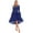 Navy Blue, variant on Women Lyrical Dance Dress Long Sleeve Asymmetrical Hem Modern Contemporary Dance Dress Navy Blue XL