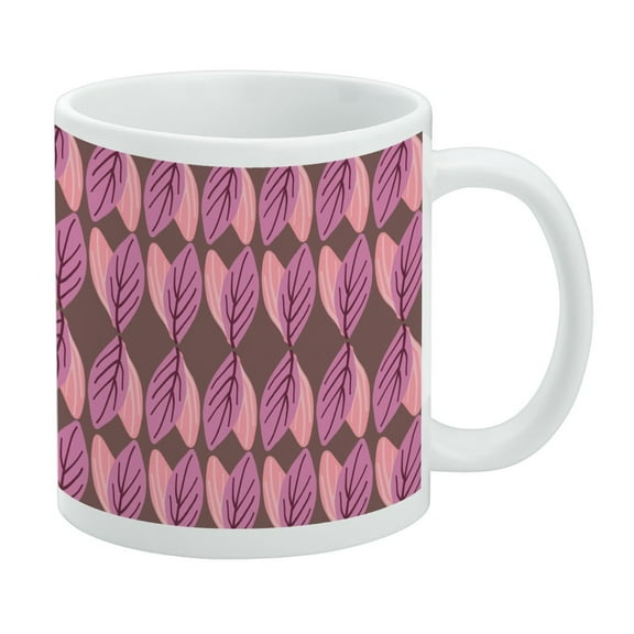 Haruna Leaves Pattern White Mug