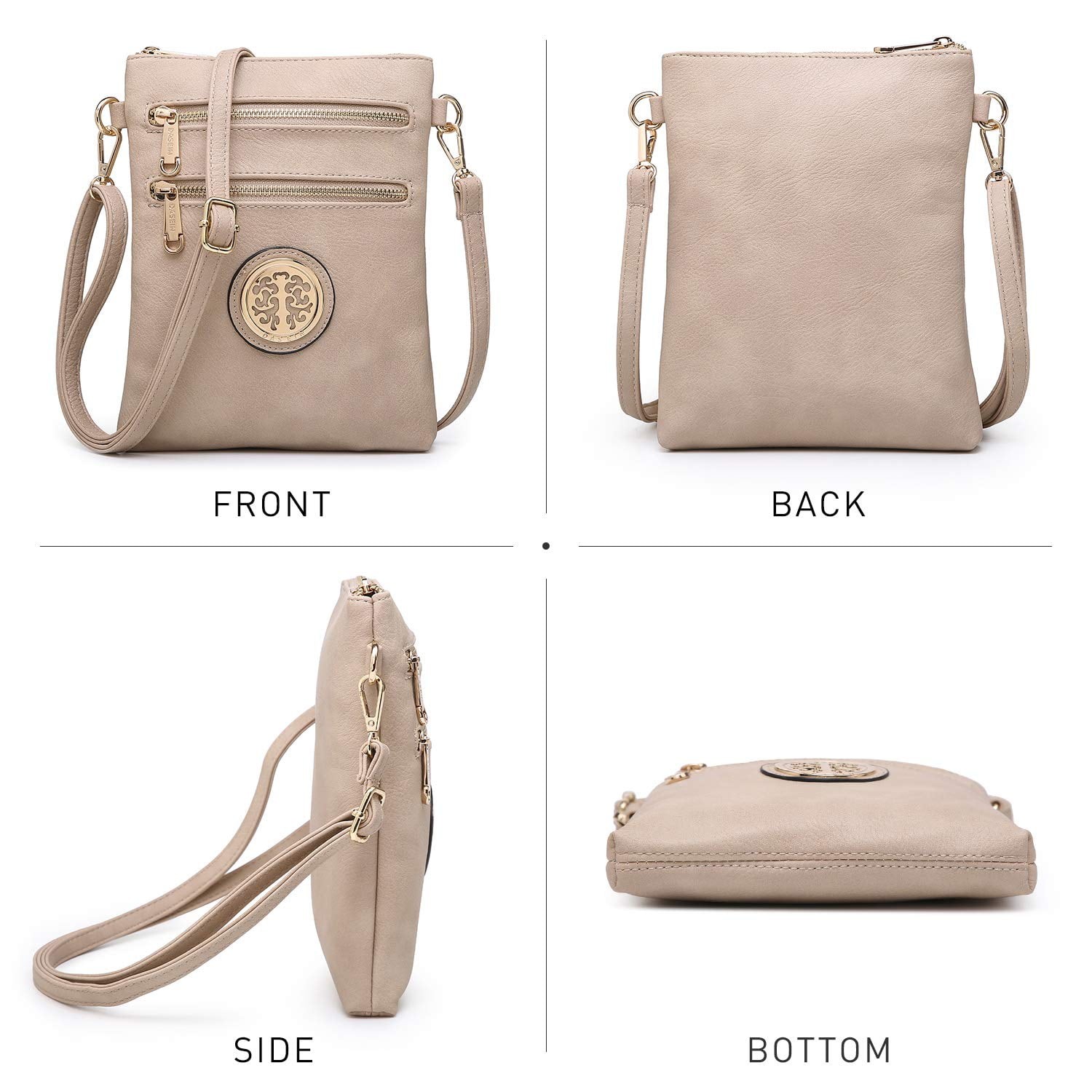 Dasein Medium Crossbody Bags for Women Handbag Lightweight Crossbody Purses with Multi Pockets